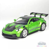 1:36 Porsche 911 GT3 RS Model Car Diecast Toy Vehicle Kids Gift Collection Green Toy