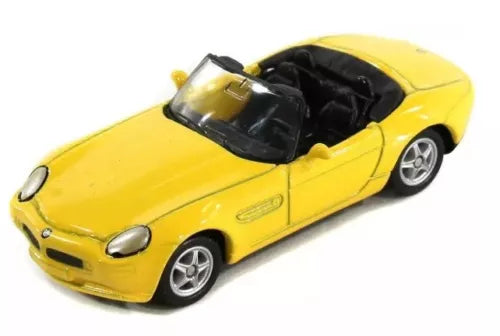 Yellow diecast sports car model with black interior, 3-inch scale