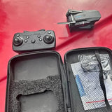 Drone remote controller, carrying case, and folded protective mesh panel