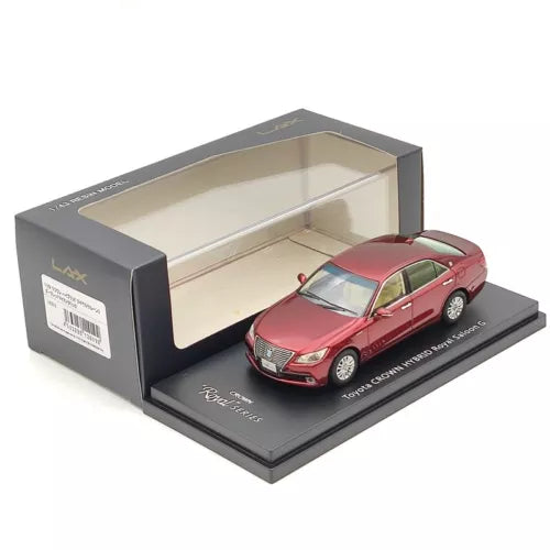 1:32 red sedan diecast car model with sound and light, in branded display box