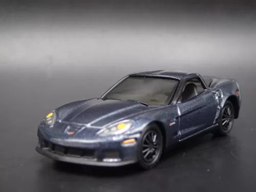 Blue Corvette Z06 diecast model car, front 3/4 view