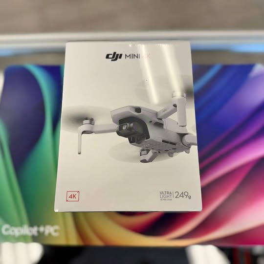 DJI Mini 4K drone retail box with drone and camera on front
