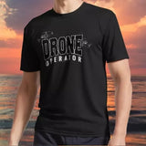 Black T-shirt with DRONE OPERATOR graphic front print