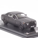 Matte black 1/64 scale diecast coupe car model with detailed front grille
