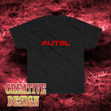 Black unisex T-shirt with red Autel logo graphic on the chest