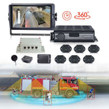 360° panoramic parking system monitor with four cameras and control unit