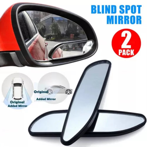 Car side mirror pair with dark frames and reflective glass