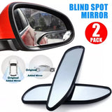 Car side mirror pair with dark frames and reflective glass