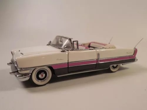 Beige and purple Packard diecast convertible model, 1:43 scale, front side view
