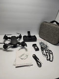 Drone with remote controller and accessories, plus carrying case and user manual