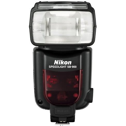 Nikon SB-900 speedlight flash unit with diffuser head and LCD screen, black