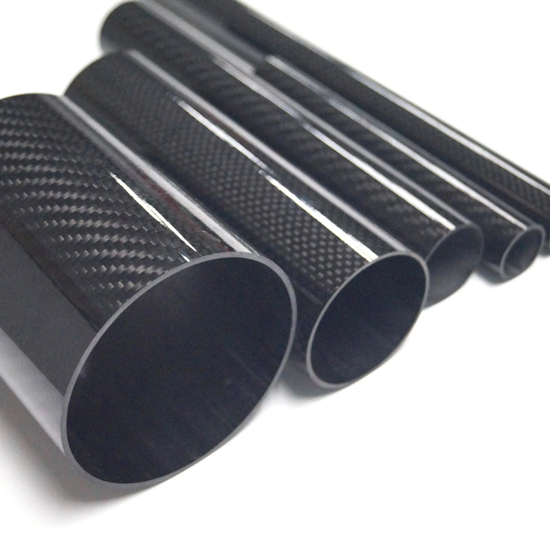 3K carbon fiber drone arm tubes, black woven cylinders