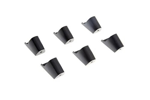 Drone tripod support pads, black rubber blocks with metal bracket ends