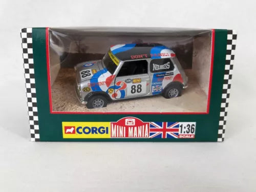 Corgi Mini Mania 1:36 diecast racing car toy, blue and white with number 88.