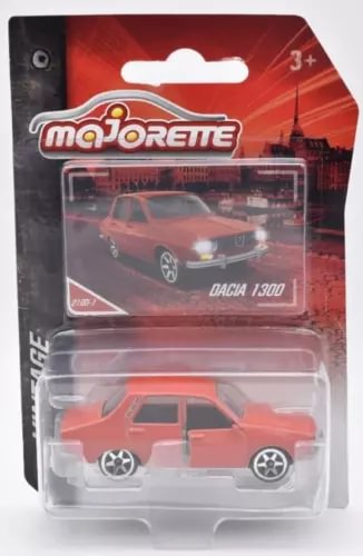Majorette die-cast Dacia 1300 toy car, orange, in clear blister pack