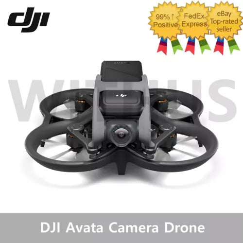 FPV camera drone with four propellers and front gimbal camera, dark gray