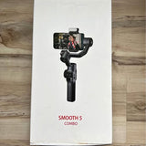 Zhiyun Smooth 5 Combo handheld gimbal stabilizer box with product illustration