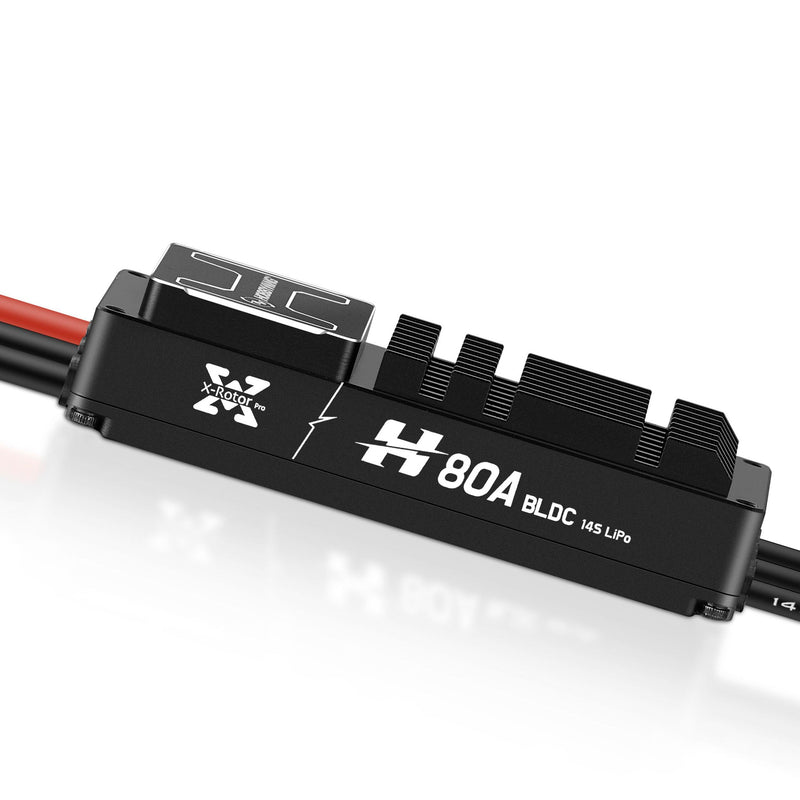 Black H80A BLDC drone ESC controller with heatsink fins and mounting tabs