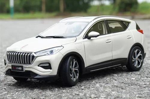 HongQi E-HS3 diecast SUV model car, white, front three-quarter view