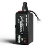 Racepow solid state battery pack, black with carrying strap and visible wiring