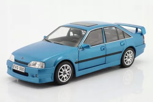 1:24 blue sedan diecast model car with black side stripes