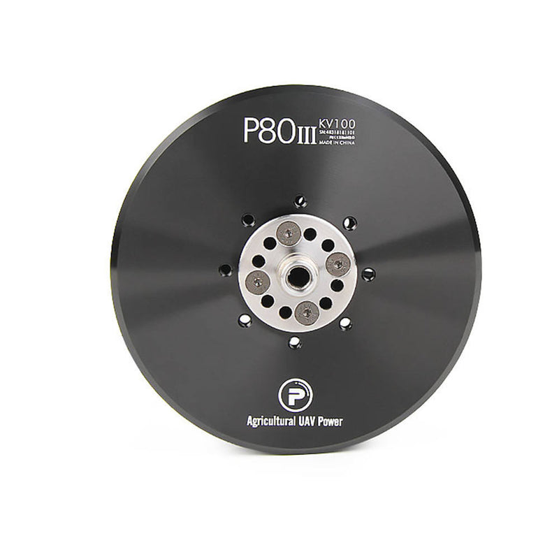 Agricultural UAV brushless motor, round black P80 hub with mounting bolt holes