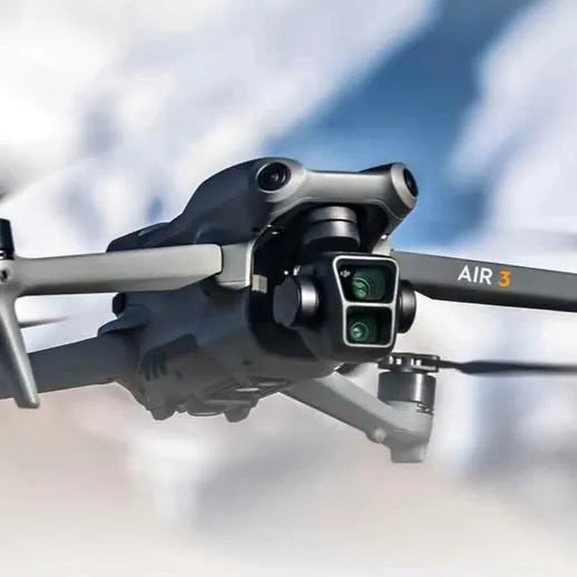 Drone body with "AIR 3" decal near camera module
