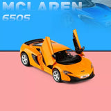 1/36 McLaren 650S alloy diecast toy car, orange with front doors open