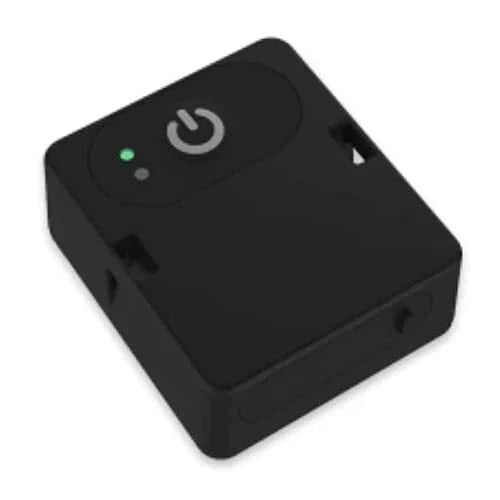 Black drone remote ID module with LED indicators and side ports