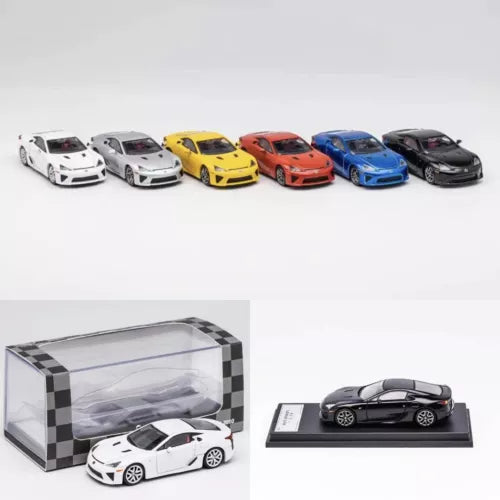 1:64 diecast model cars, six colors: white, silver, yellow, red, blue, black