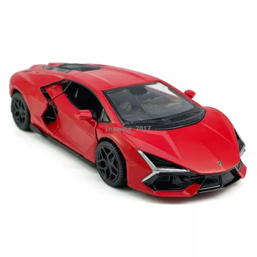 Red Lamborghini Revuelto 1:36 diecast model car with black details