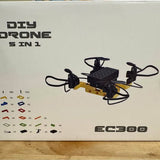 Black and yellow quadcopter drone kit, 5-in-1, EC300