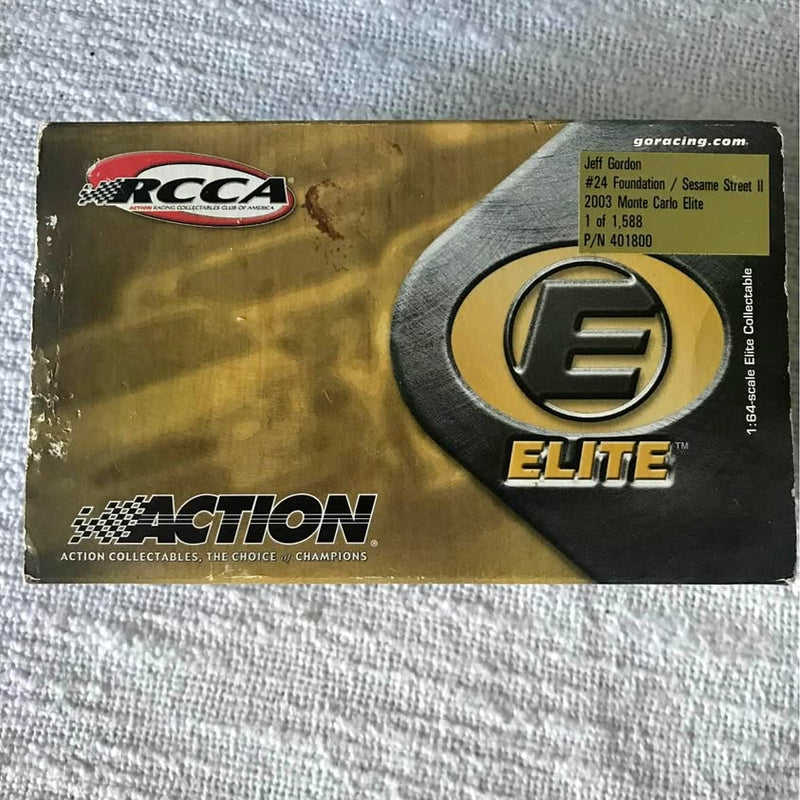 Diecast car collectible box with RC car logo and Elite emblem