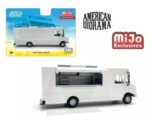 White food truck diecast model car with side door and open window detail