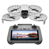 Foldable quadcopter drone with gimbal camera and handheld controller screen