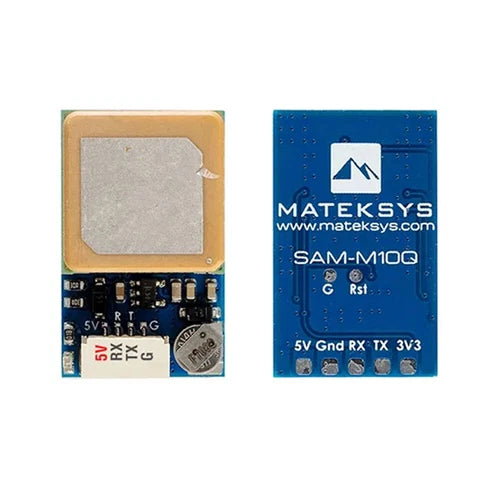 GNSS compass GPS module on blue PCB with gold antenna pad