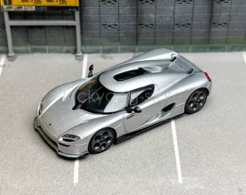 1:64 silver CC850 super racing diecast metal car model, black aero detail