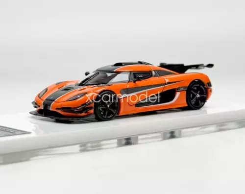 Orange and black racing sports diecast car model with detailed wheels