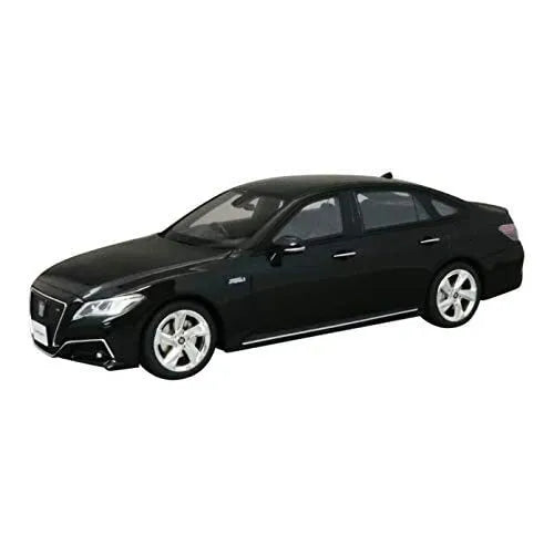 Diecast sedan model car, black, side view