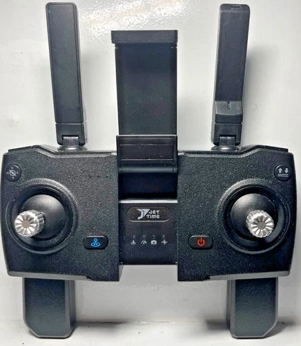 Handheld RC drone remote controller with two antennas and central display module