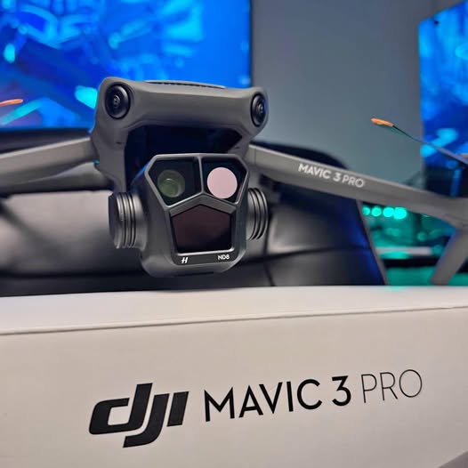 DJI Mavic 3 Pro drone with front camera gimbal and “MAVIC 3 PRO” branding