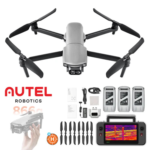 AutelRobotics EVO Lite 640T thermal drone with gray quadcopter and controller display