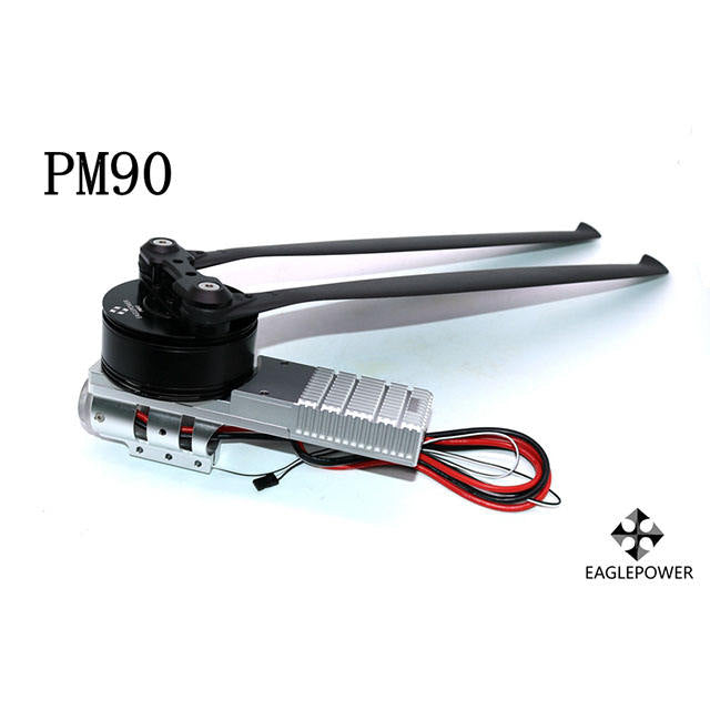 Drone propeller kit with brushless motor, carbon tube, twin prop blades and cables