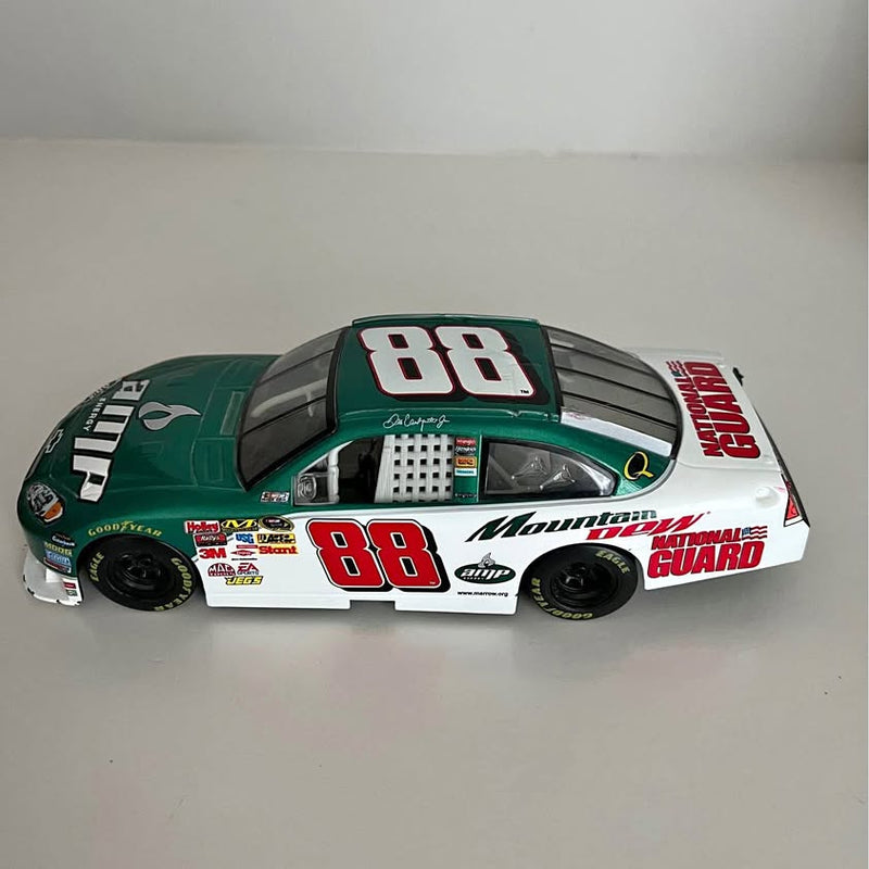 Diecast race car with #88 on green hood and white body