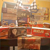 NASCAR die-cast toy car in retail packaging with visible number and driver image