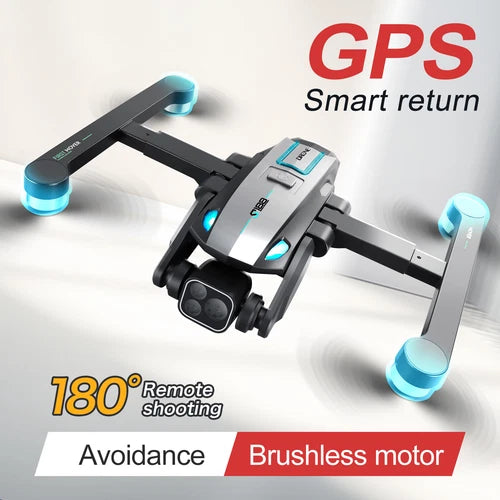 Foldable quadcopter drone with GPS smart return and brushless motor