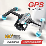 Foldable quadcopter drone with GPS smart return and brushless motor
