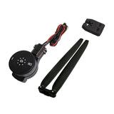 Drone motor power system kit with propeller blades, wiring, and control module