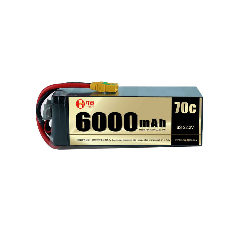 HD 22.2V 6S 70C Lipo Battery 6Ah6S High Rate 6000mAh Fixed-Wind Vtol Multirotor UAV Power Drone Lithium Ion Pack Drone