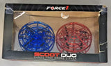 2 Scoot Duo Drones By Force1 Red & Blue Hand Controlled W/ Multicolor Lights Drone